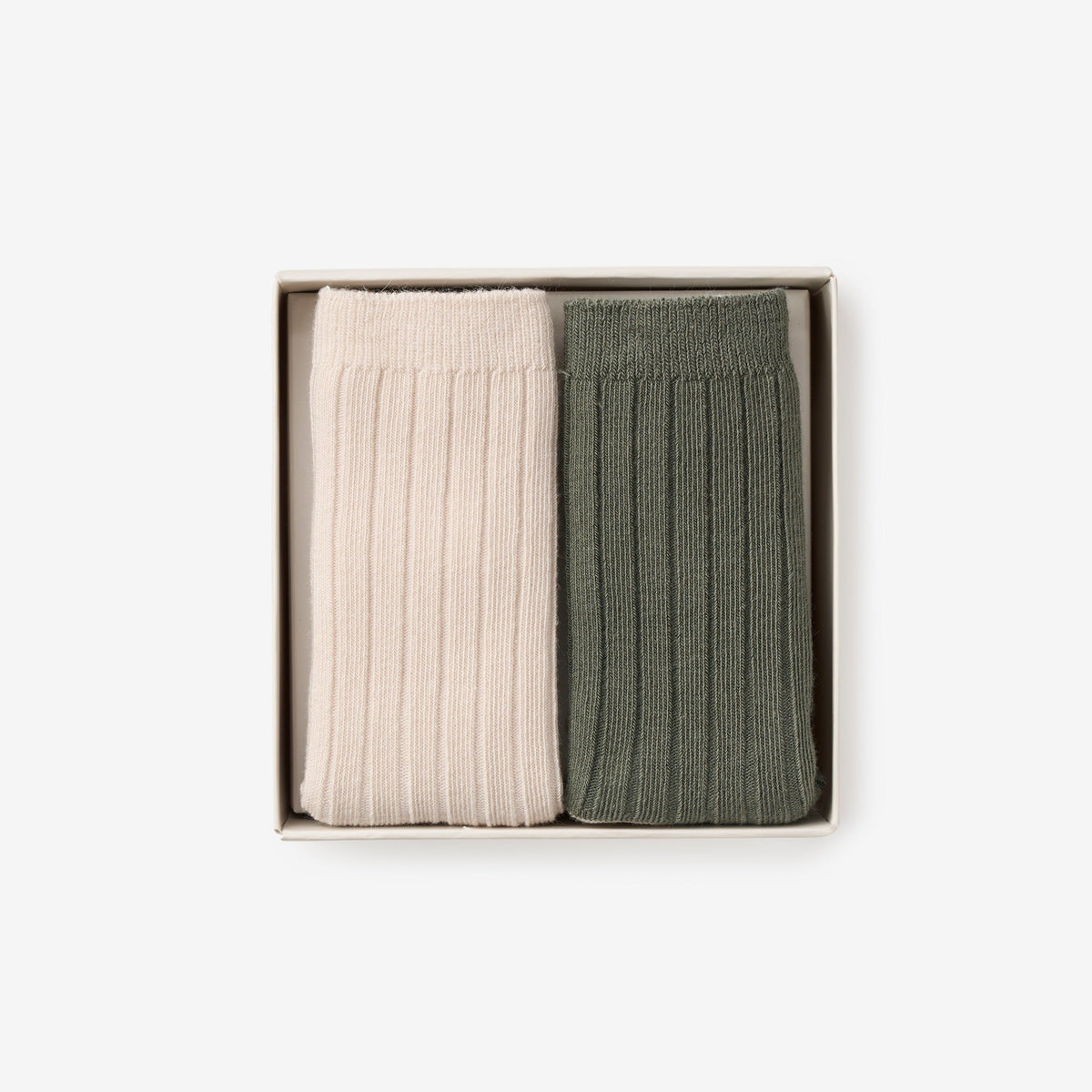 Elegant Baby Green & Taupe Knee-High Non Slip Baby Socks 2 pk