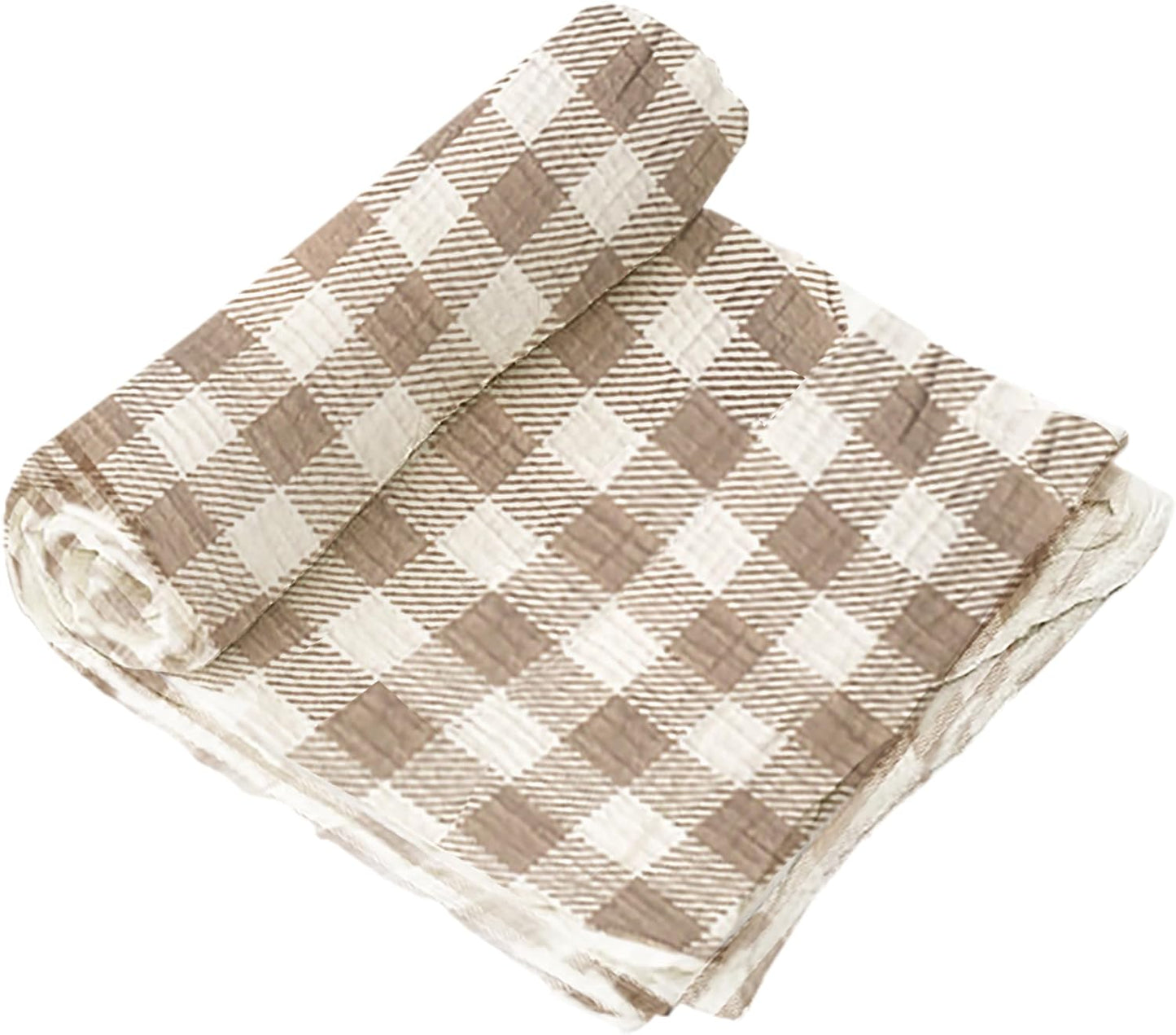 Gingham Bear Swaddle & Rattle Gift Set