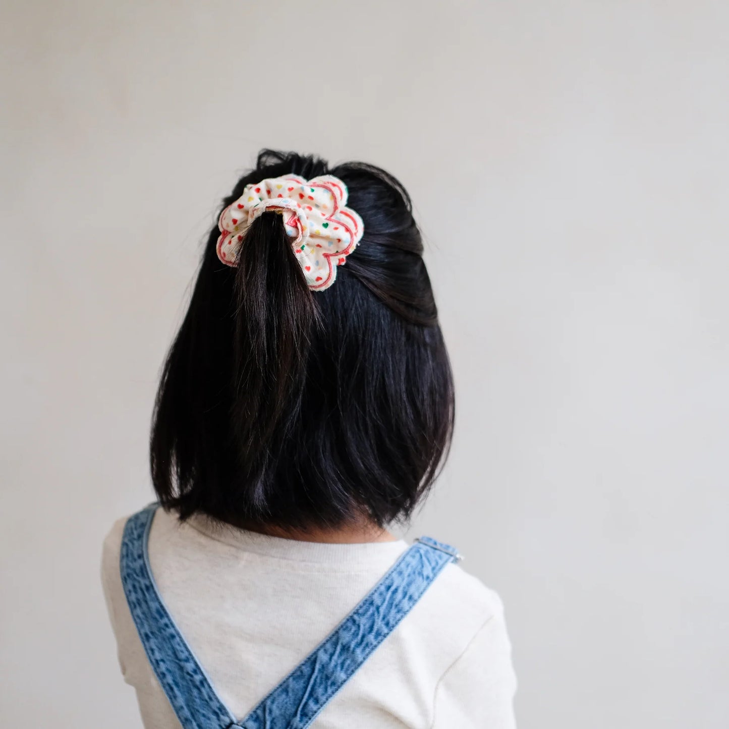 Heart Print Scalloped Scrunchie