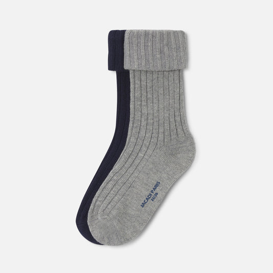 Boy Duo Of Socks - Navy/Grey