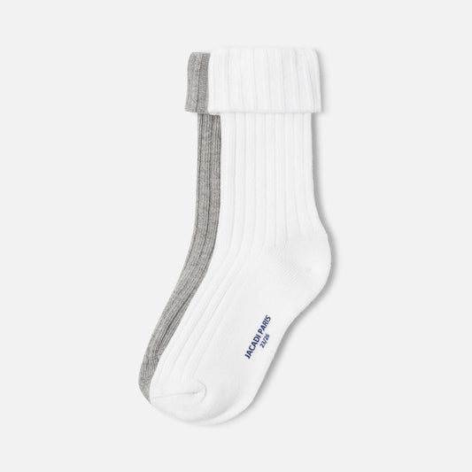 Boy Duo Of Socks - White/Grey