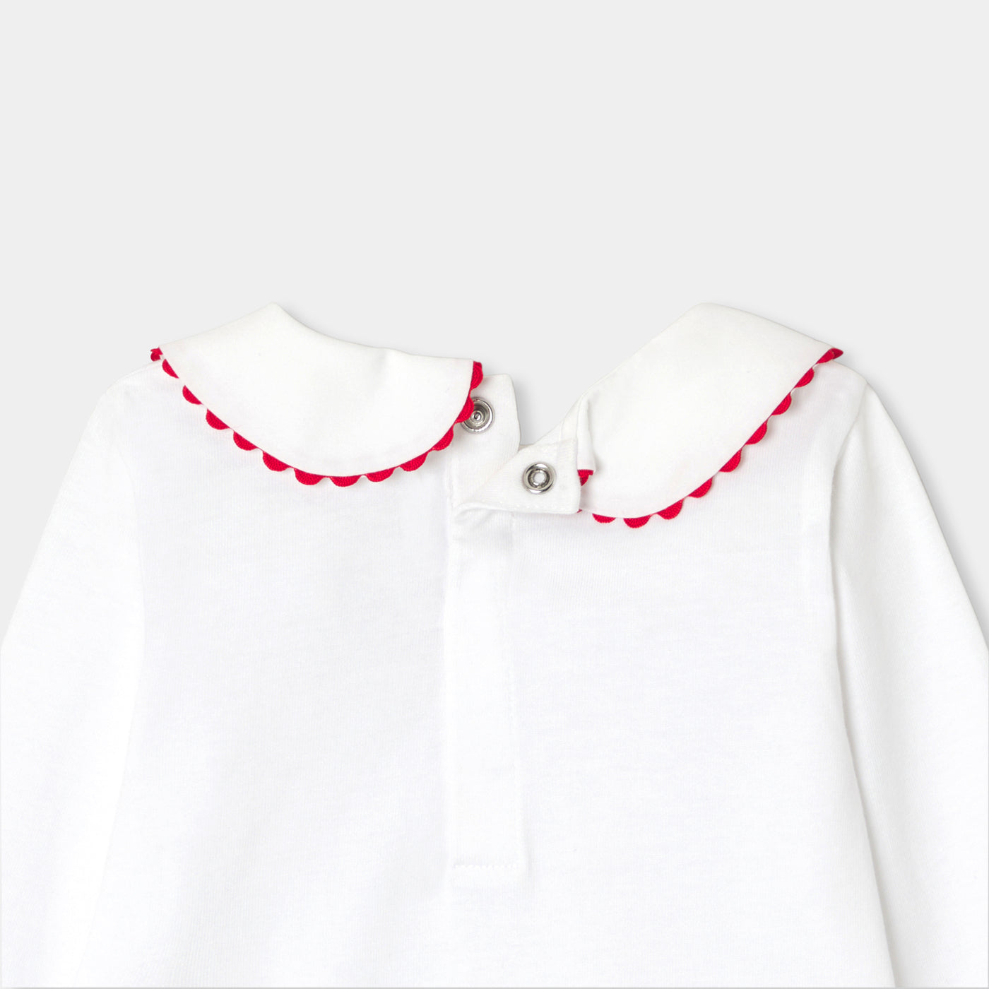 Baby Girl Cotton T-Shirt With Long Sleeves - White