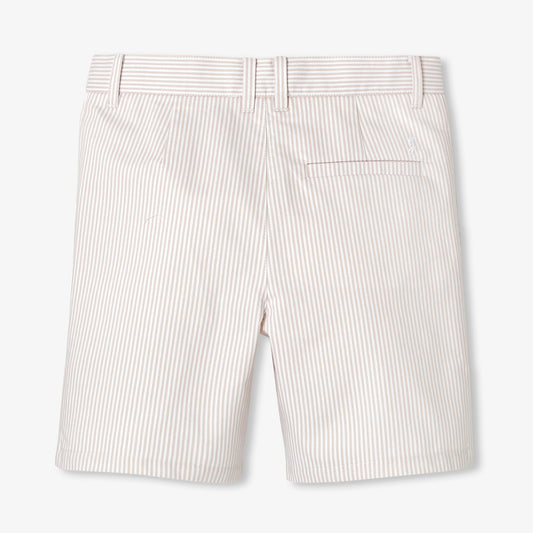 Boys' Striped Twill Bermuda Shorts - White/Beige