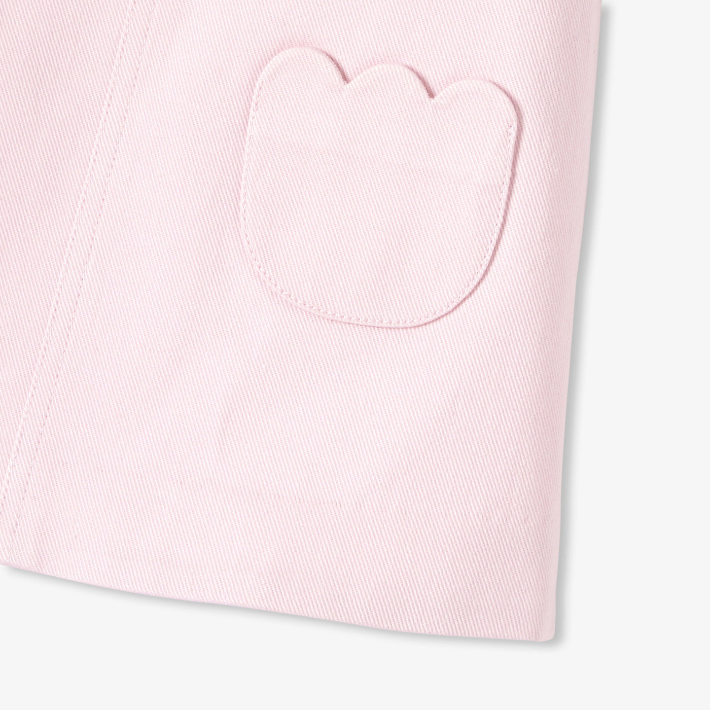 Baby Girl Twill Pinafore Dress - Powder Pink