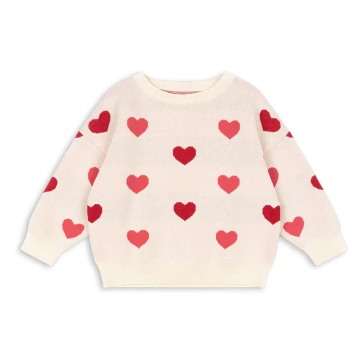 Lapis Sweater Hearts Organic Cotton - Pale Pink