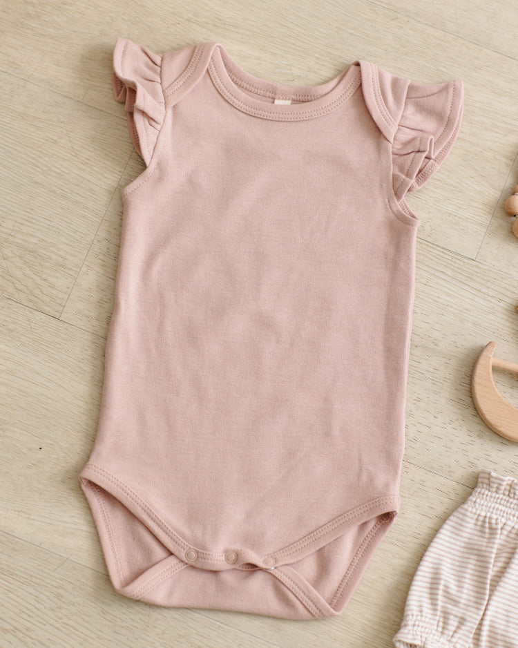 Flutter Sleeve Bodysuit Blush