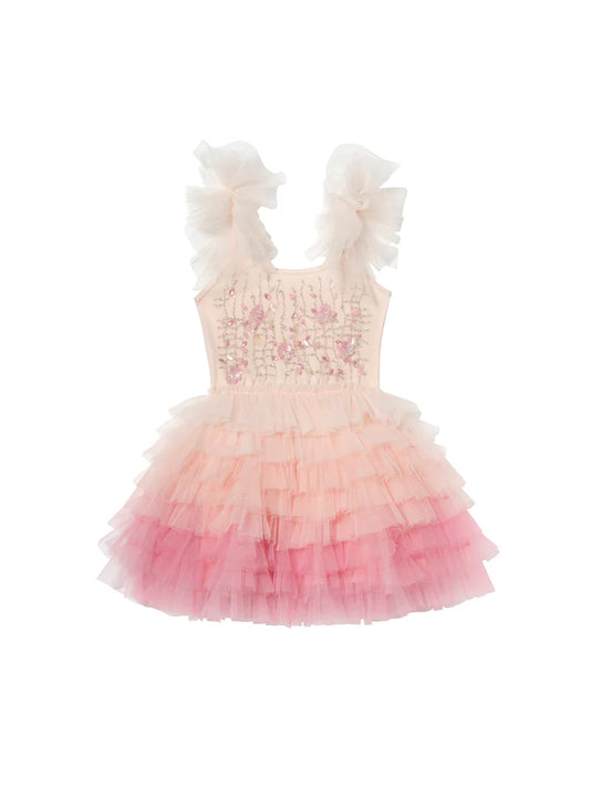 BEBE CORAL CASCADE TUTU DRESS