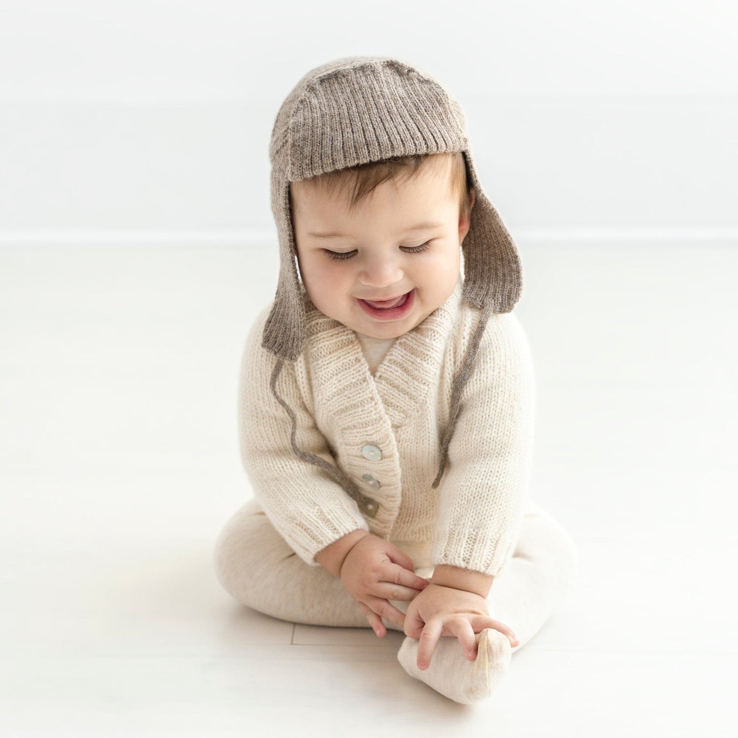 TANE Organics Aviator Hat in Baby Alpaca