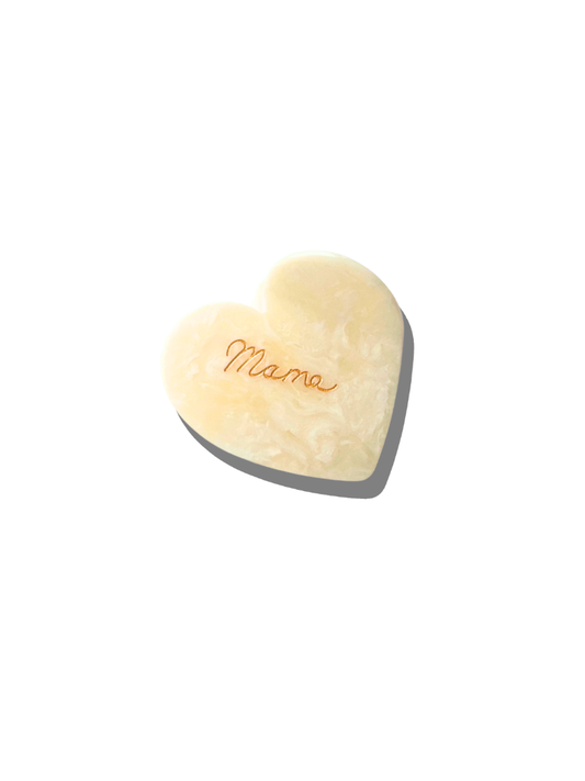Hand-Painted Mama Heart Acetate Claw Hair Clip | Eco-Friendly