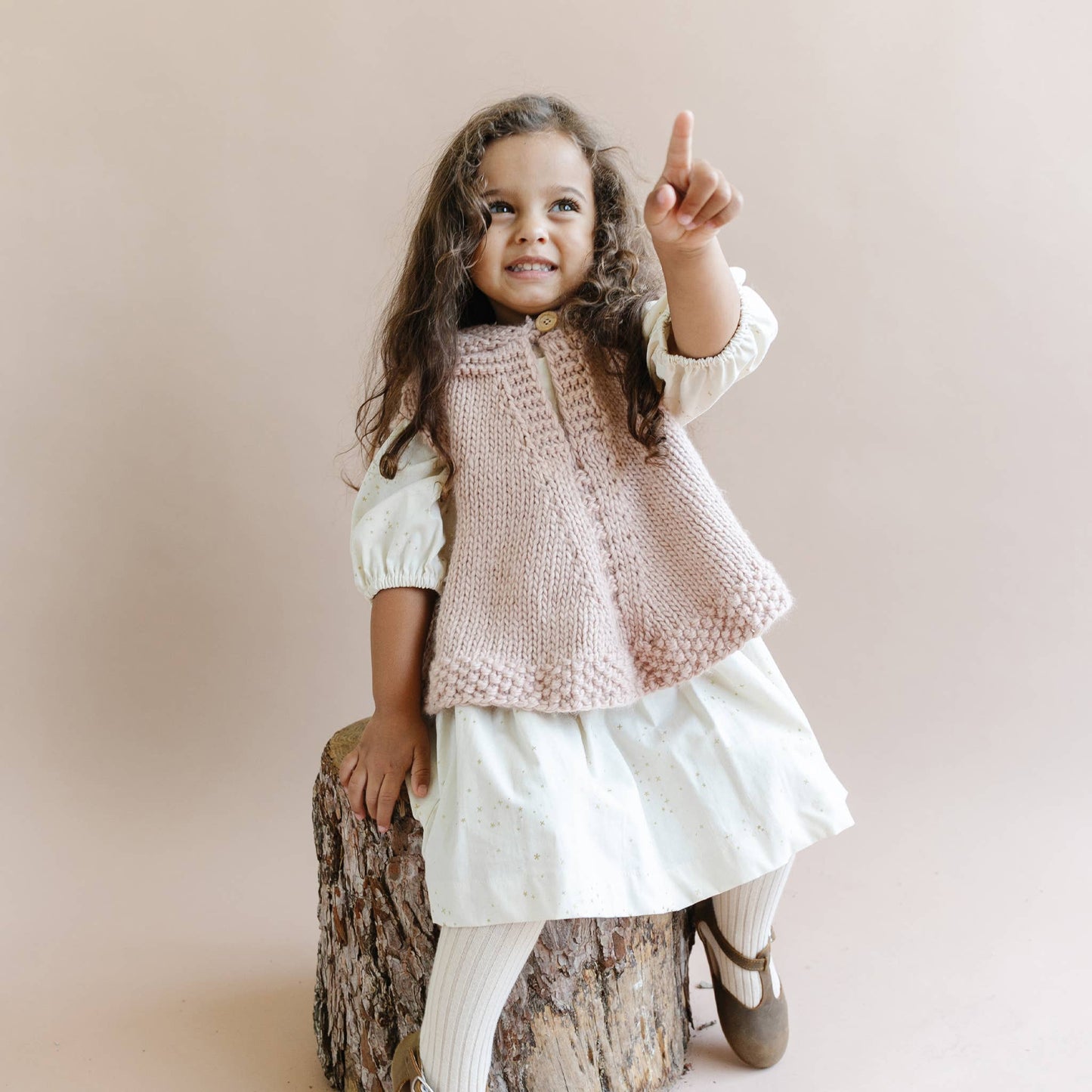 Poncho with Faux Fur Pom, Blush Kids Fall Holiday Valentines: S; 1-2yrs