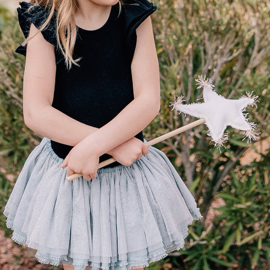 Oyster Linen Star Wand - Blush/Gold Trim