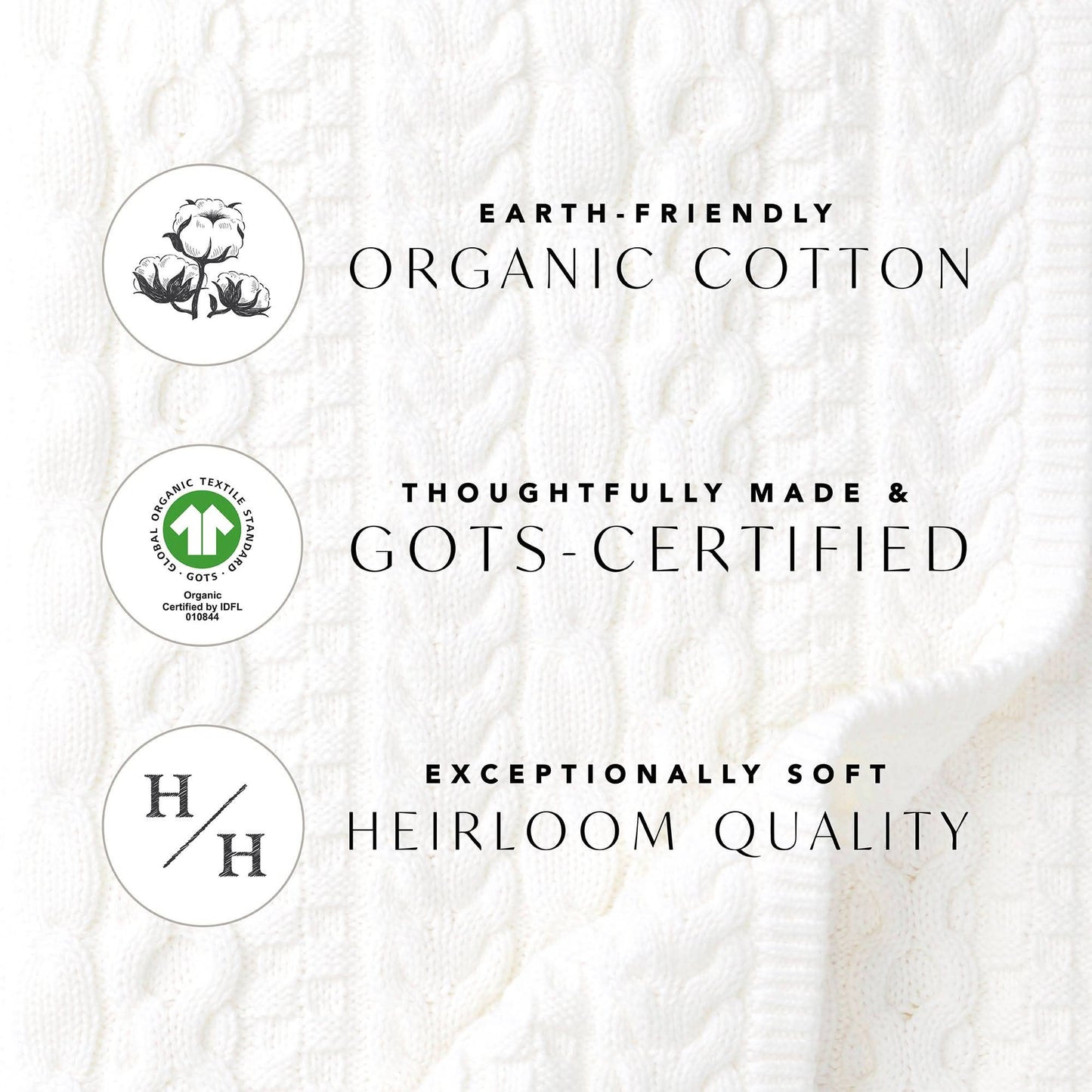 Organic Cropped Special Cardigan: Light Oatmeal Scallop / X-Small
