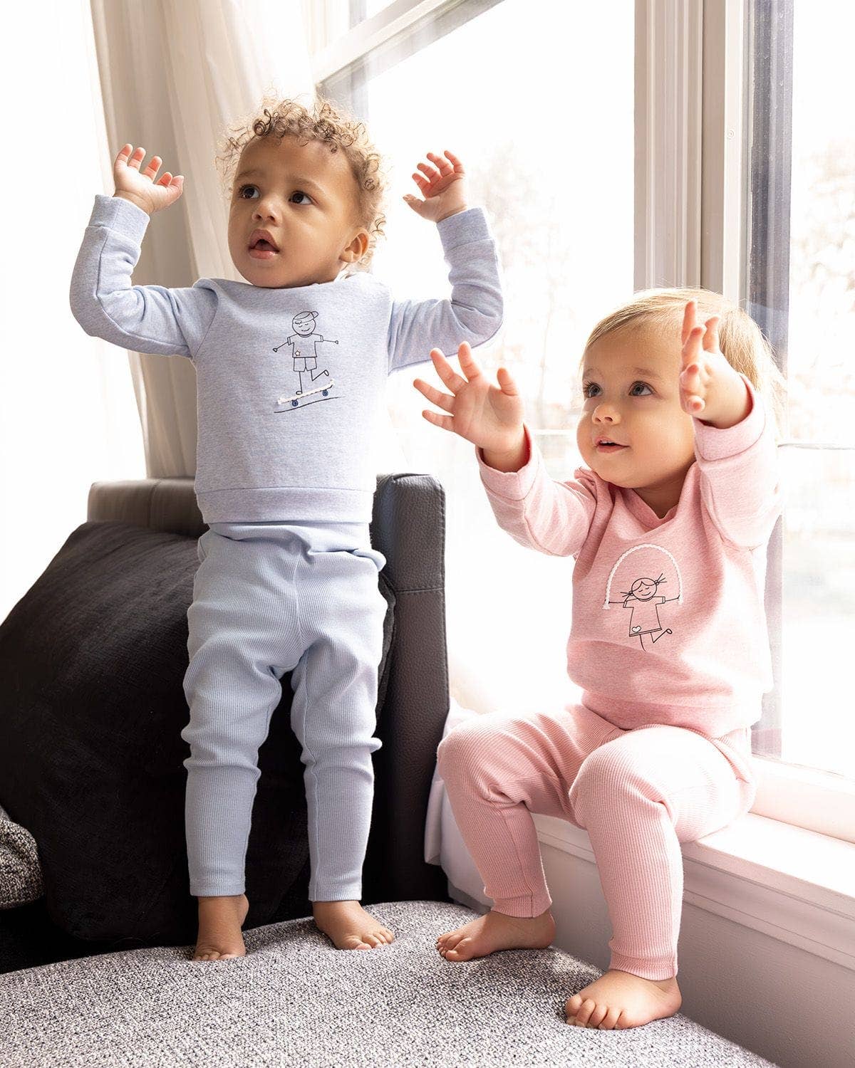 Catch Me If You Can, I'm Jumping Rope 2 Pc Legging Set: Rose Pink / 3