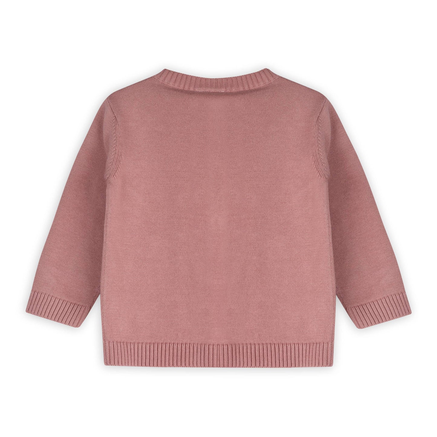 Zoe Bow Sweater Knit Baby Button Cardigan (Organic): Vintage Rose / 0-3M