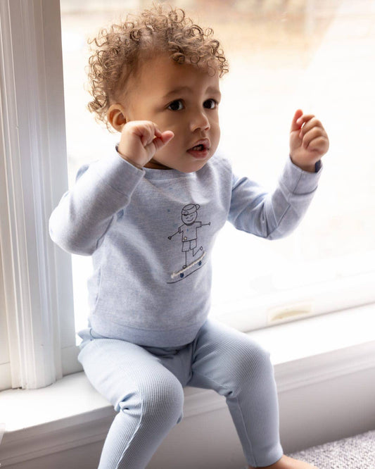 This Is How I Roll 2 Pc Legging Set: Cloud Blue / 2