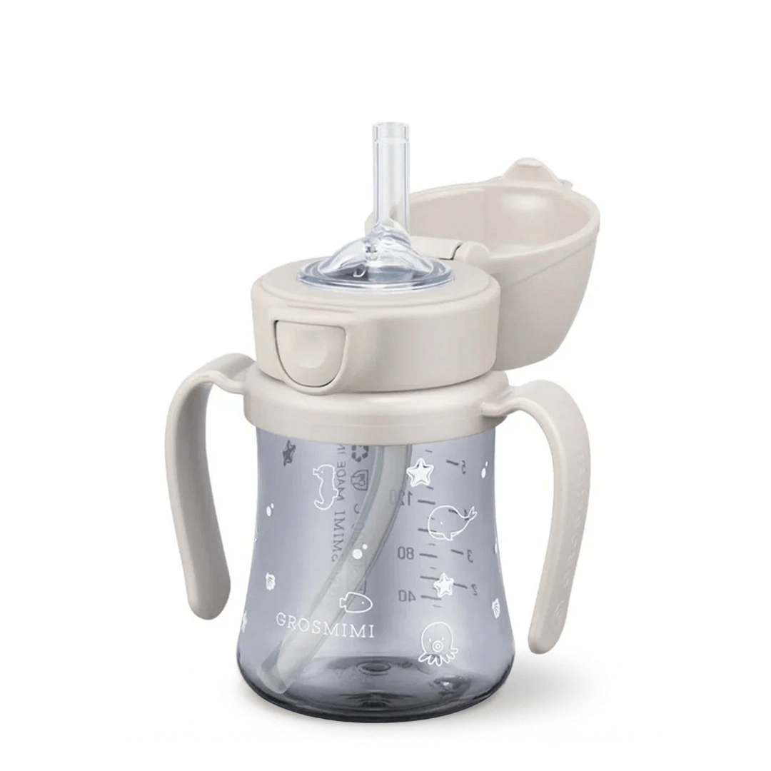 Grosmimi PPSU Straw Cup with Flip Top - 6oz (200ml)