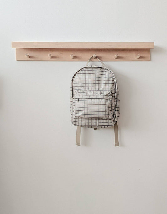 Mini Backpack - Taupe grid - Menoum Menoum