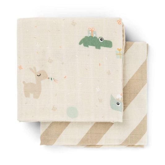 Burp cloth 2-pack Celebration Sand