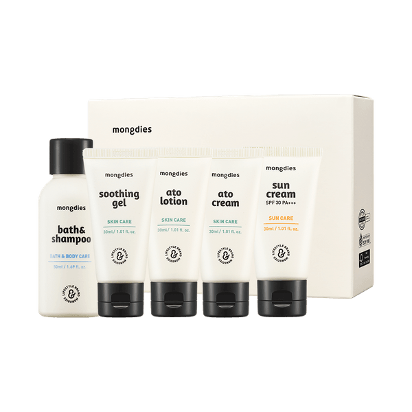 Mongdies Travel Kit 170ml | Mini Baby Skincare Set for On-the-Go | EWG Green