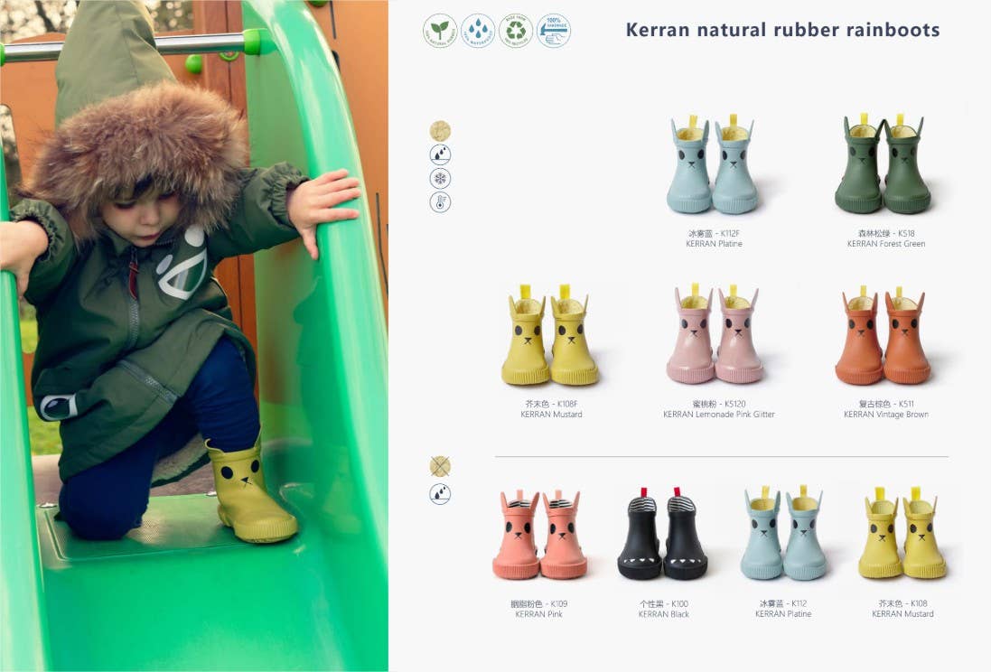 KERRAN Fleece-Lined Thermal Rain Boot - Mustard : 24