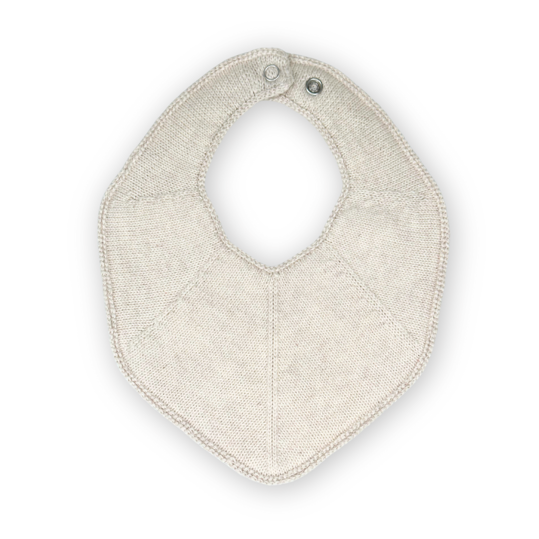 Knitted Bib - Fjola - Ivory Reindeer
