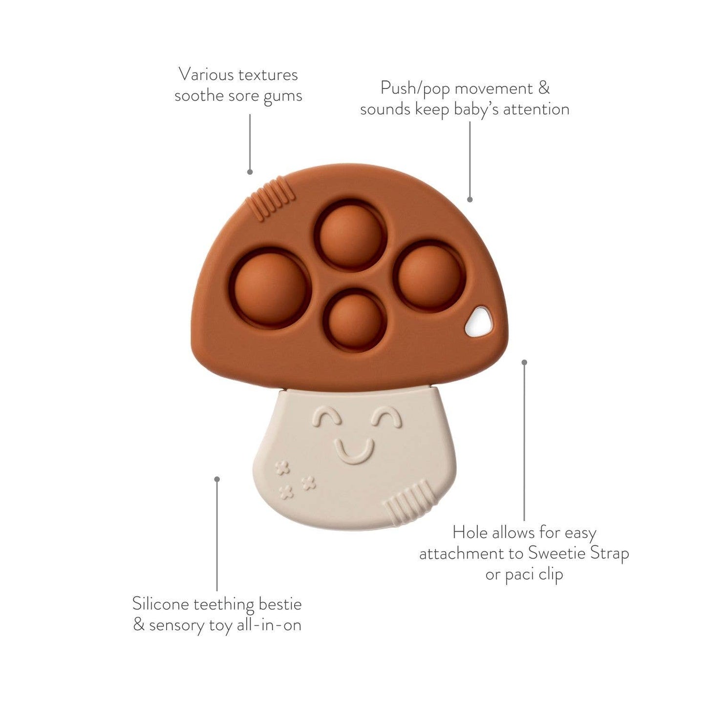 Itzy Pop™ Silicone Teether With Sensory Popper - Dino
