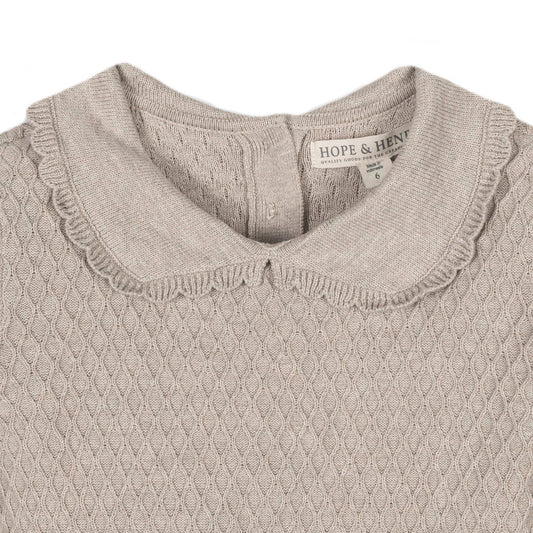 Organic Peter Pan Collar Sweater Dress: Light Taupe Heather / 5