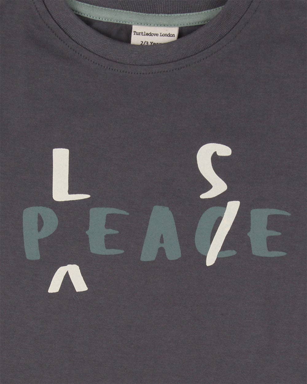 Peace Please T-Shirt: CHARCOAL / 2-3 Years