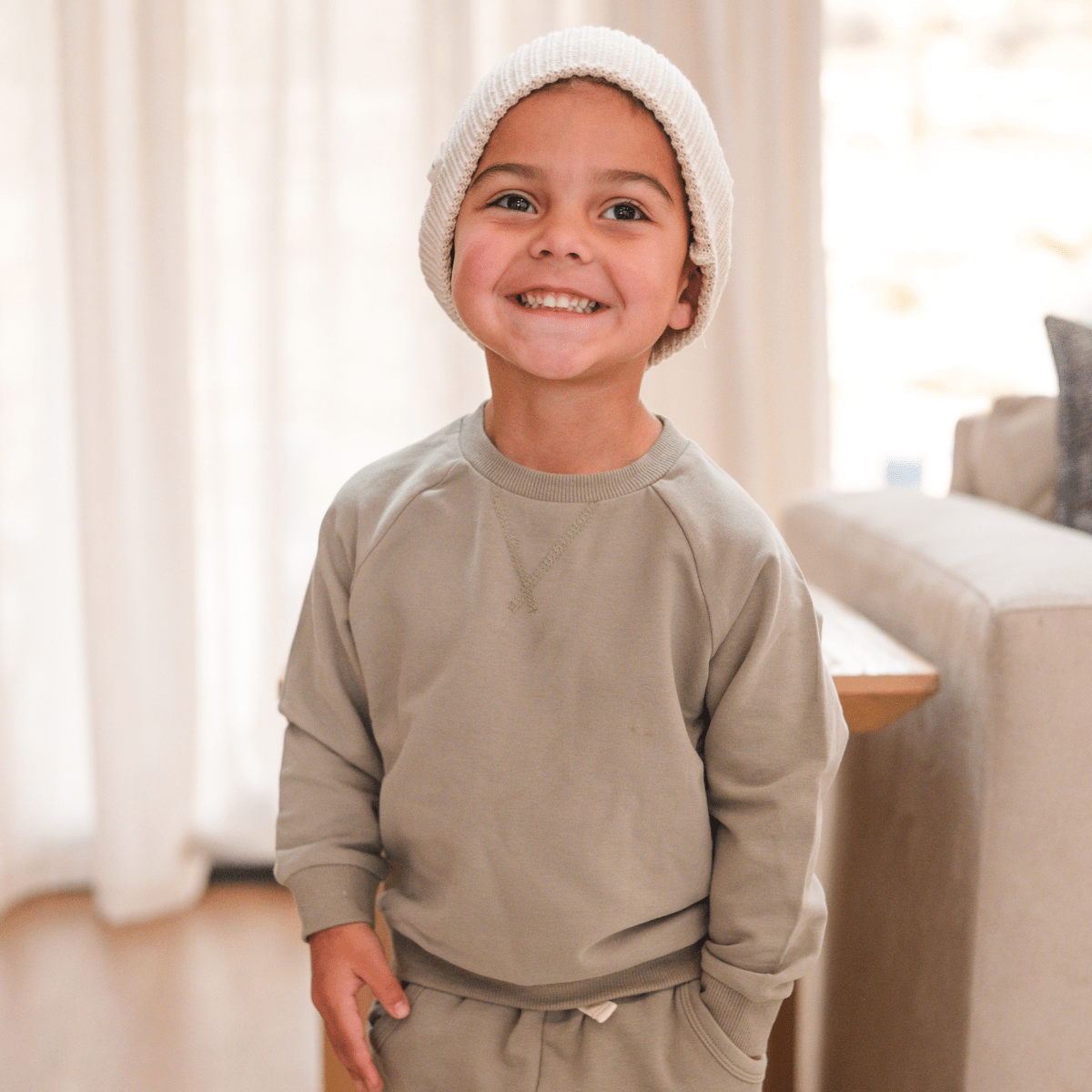 Sweatshirt + Jogger Matching Set | Sage: 12-18m
