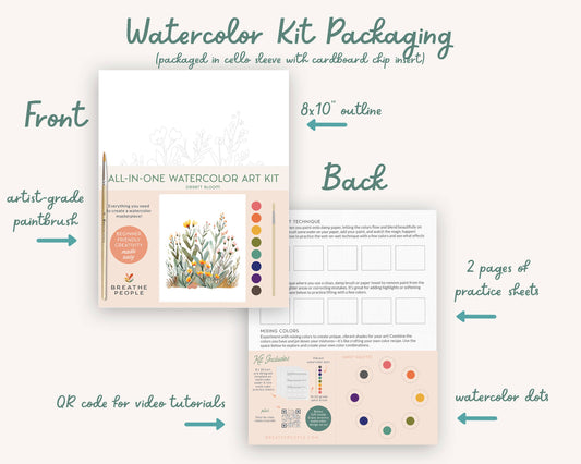 All-In-One Beginner Watercolor Paint Set - Jar of Flowers