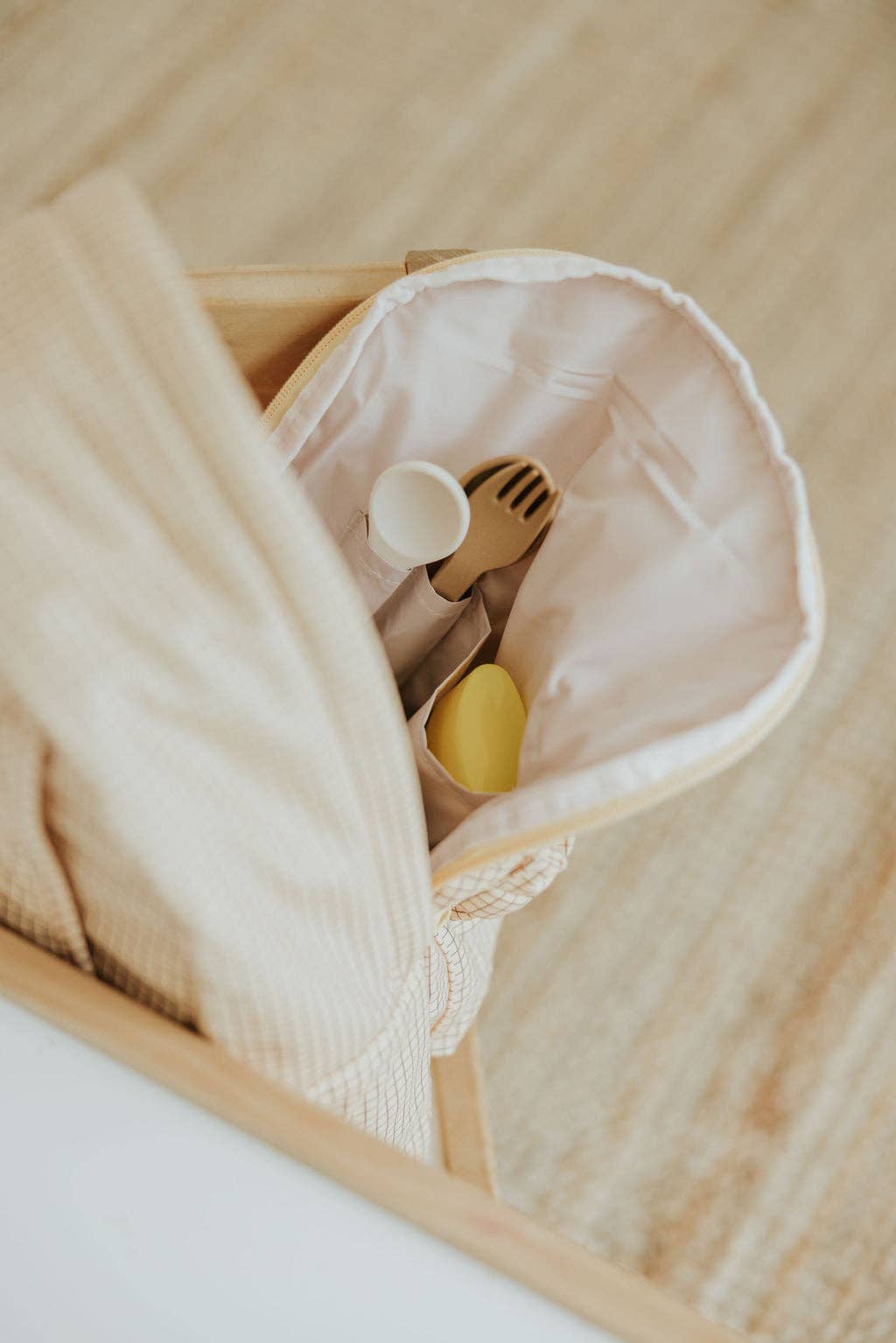 Mini Backpack - Taupe grid - Menoum Menoum