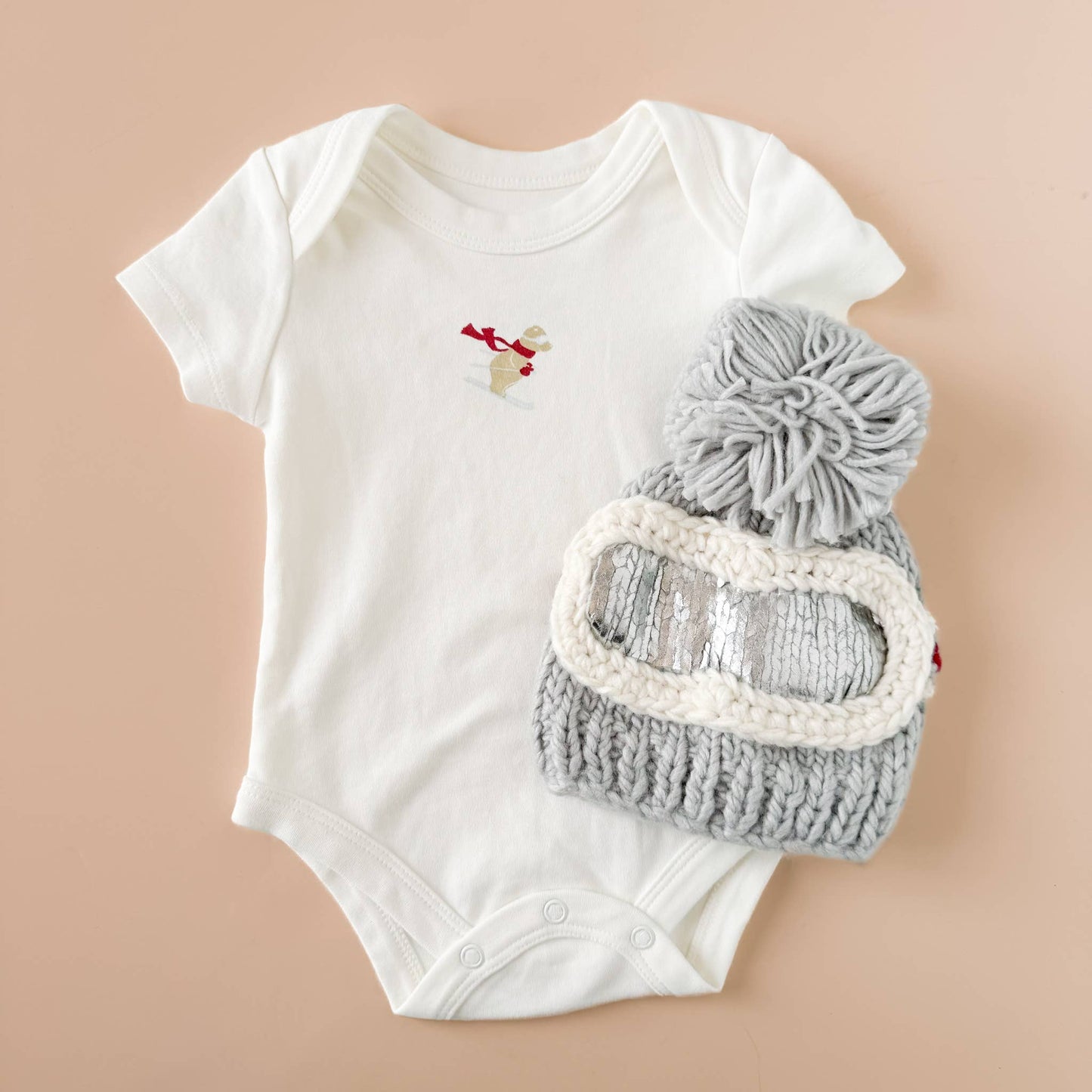 Onesie Ski Bear Baby Bodysuit Organic Winter Graphic Gift