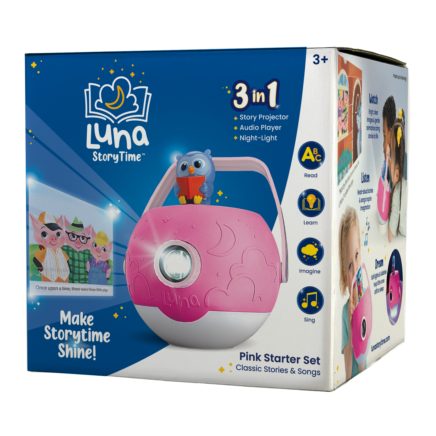 Luna StoryTime Projector – Classic Pink Starter Set