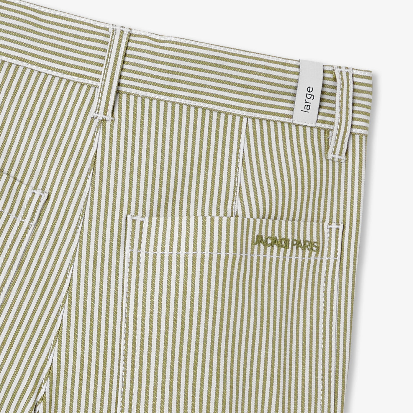 Boy striped twill Bermuda shorts - White/Green