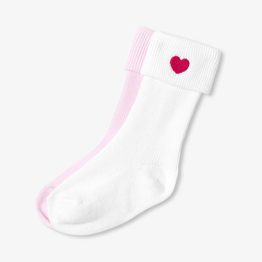 Baby girl sock set - Pink/White