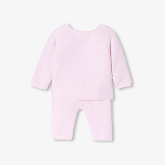 Baby girl garter stitch knit set