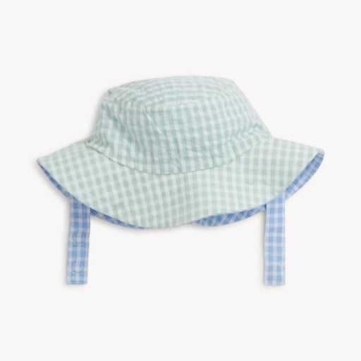 Colorblock Cloud Blue Gingham Bucket Hat