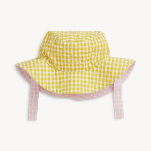Colorblock Shell Pink Gingham Bucket Hat