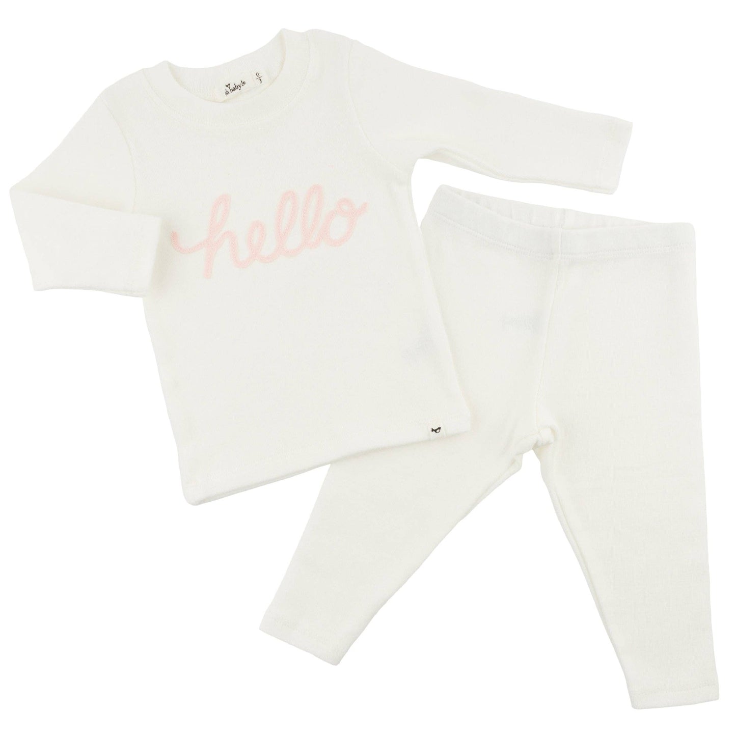"hello" Pale Pink 2pc Set