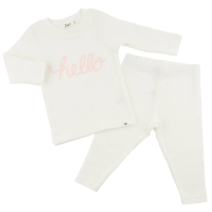 "hello" Pale Pink 2pc Set