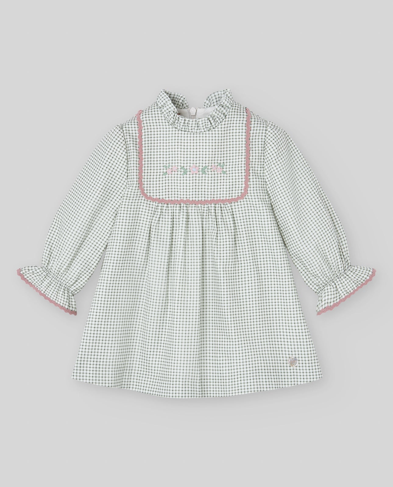 Woven Newborn Dress LEDICIA - Green Field