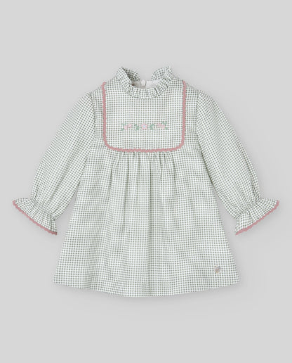 Woven Newborn Dress LEDICIA - Green Field