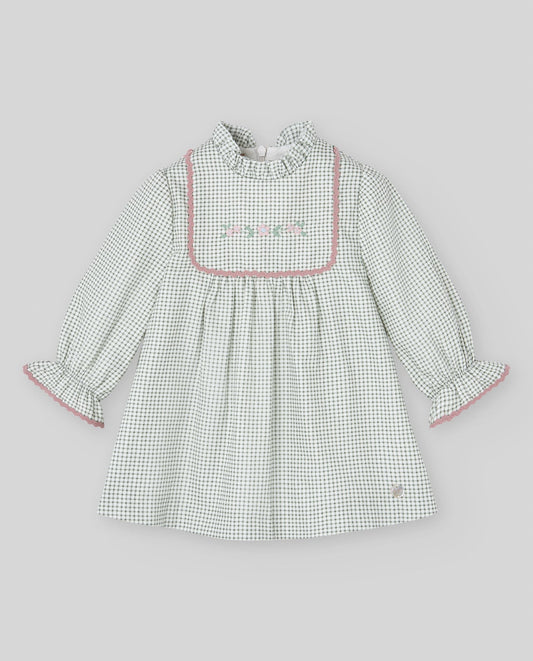 Woven Newborn Dress LEDICIA - Green Field