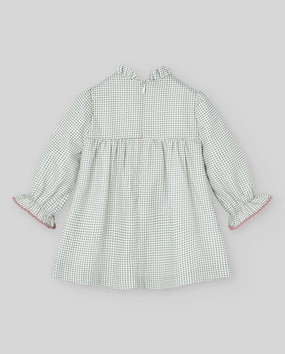 Woven Newborn Dress LEDICIA - Green Field