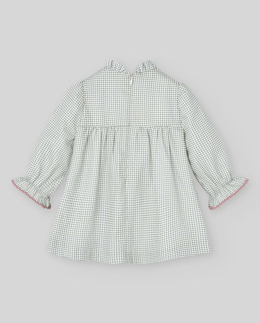 Woven Newborn Dress LEDICIA - Green Field