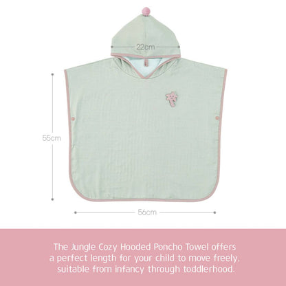 BambooBebe Jungle Cozy Hooded Poncho Towel: Flower Mustard