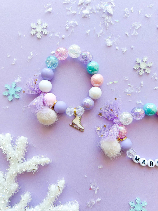 Ice Skate Figure Skater Holiday Winter Kids Charm Bracelet