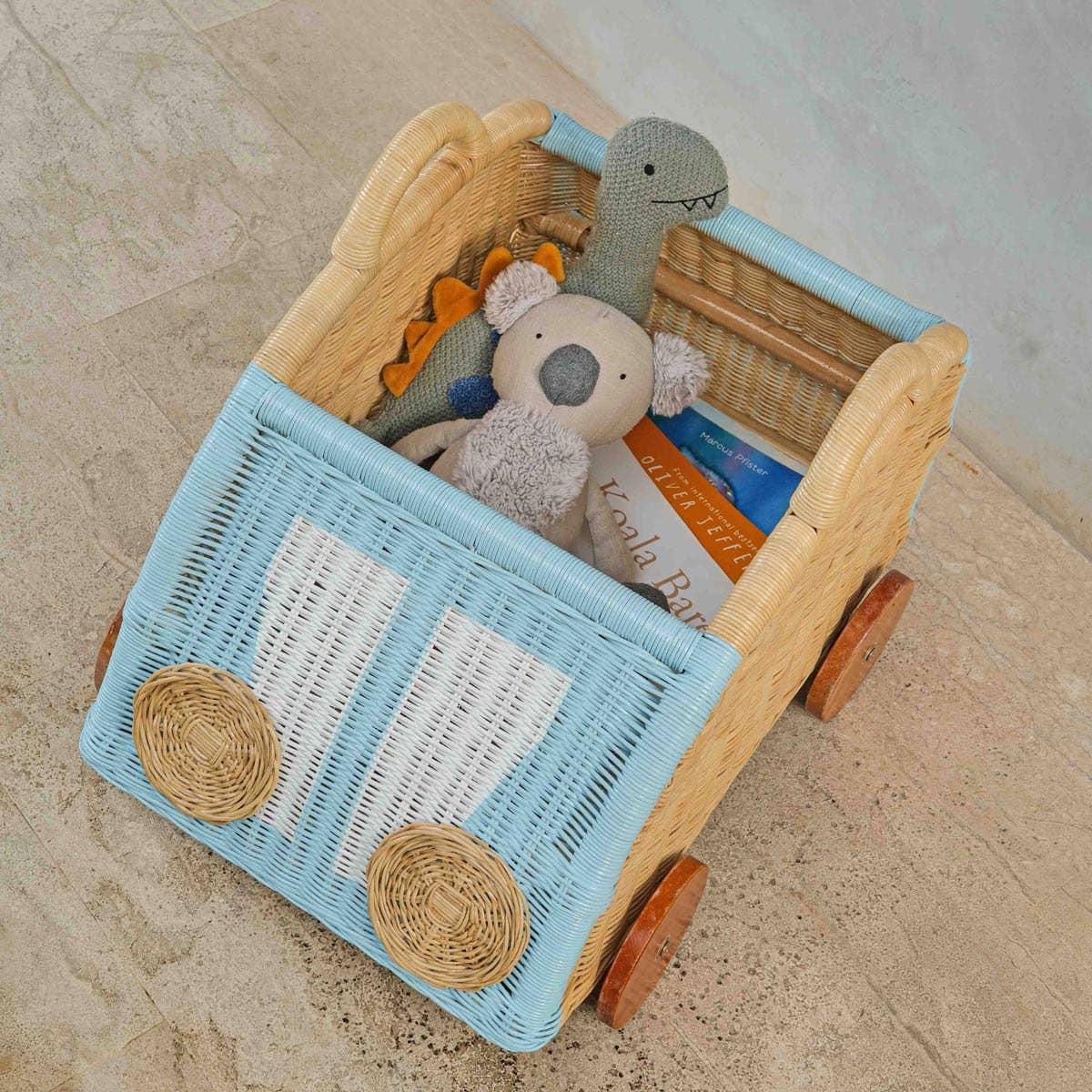Handcrafted - Archie Storage Wagon - Rattan Wicker