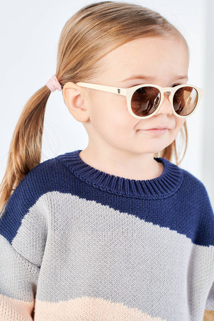 Sweet Cream Keyhole Sunglasses with Amber Lens: Ages 3-5
