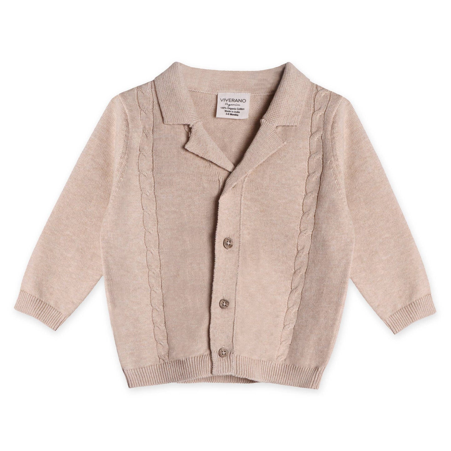 Resort Cable Knit Baby Sweater Cardigan & Pant Set: Oatmeal Heather / 18-24M